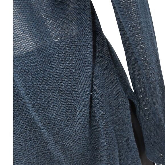 J. Jill Open Front Cotton Linen Long Line Cardigan Sweater Navy Blue Size XS - Picture 10 of 10